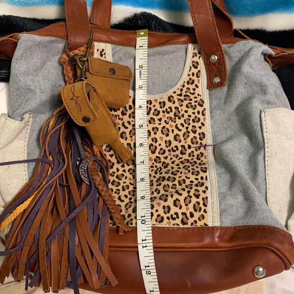 Nena and  Co Denim MCDB with leopard print panel